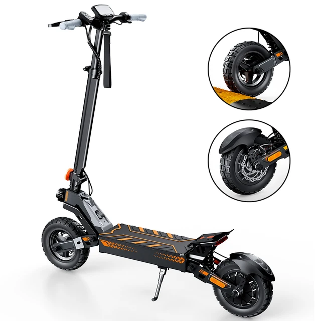 Scooter électrique tout-terrain W10, moteur à couple élevé de 1200 W, 48 V 15 Ah, triple freinage, étanche IPX6, régulateur de vitesse 1