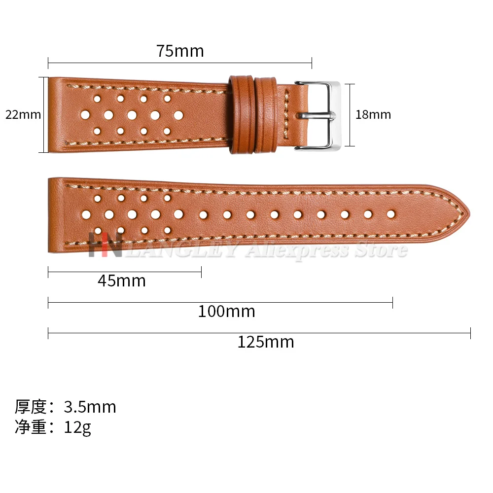 Vintage Brown & Black Handmade Cowhide Leather Watch Strap - Breathable and Stylish