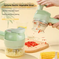 Ensemble de coupe-légumes électrique 4-en-1 sans fil portatif, hachoir à ail, hachoir alimentaire, hachoir à viande, éplucheur et trancheur 1