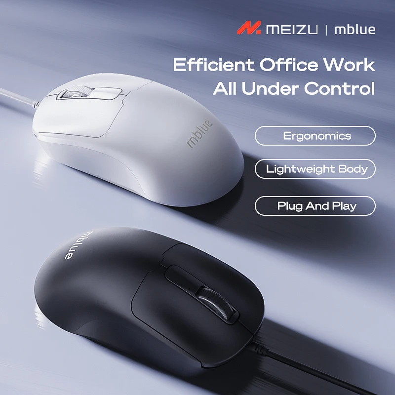 Meizu mblue Mouse USB Wired Gaming Mouse 8000 DPI Rainbow Optical Effect Screen For PC/Mac Computer and Laptop
