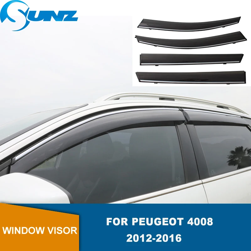 

Side Window Deflectors For Peugeot 4008 2012 2013 2014 2015 2016 Window Visor Weathershield Sun Rain Deflector Guards SUNZ