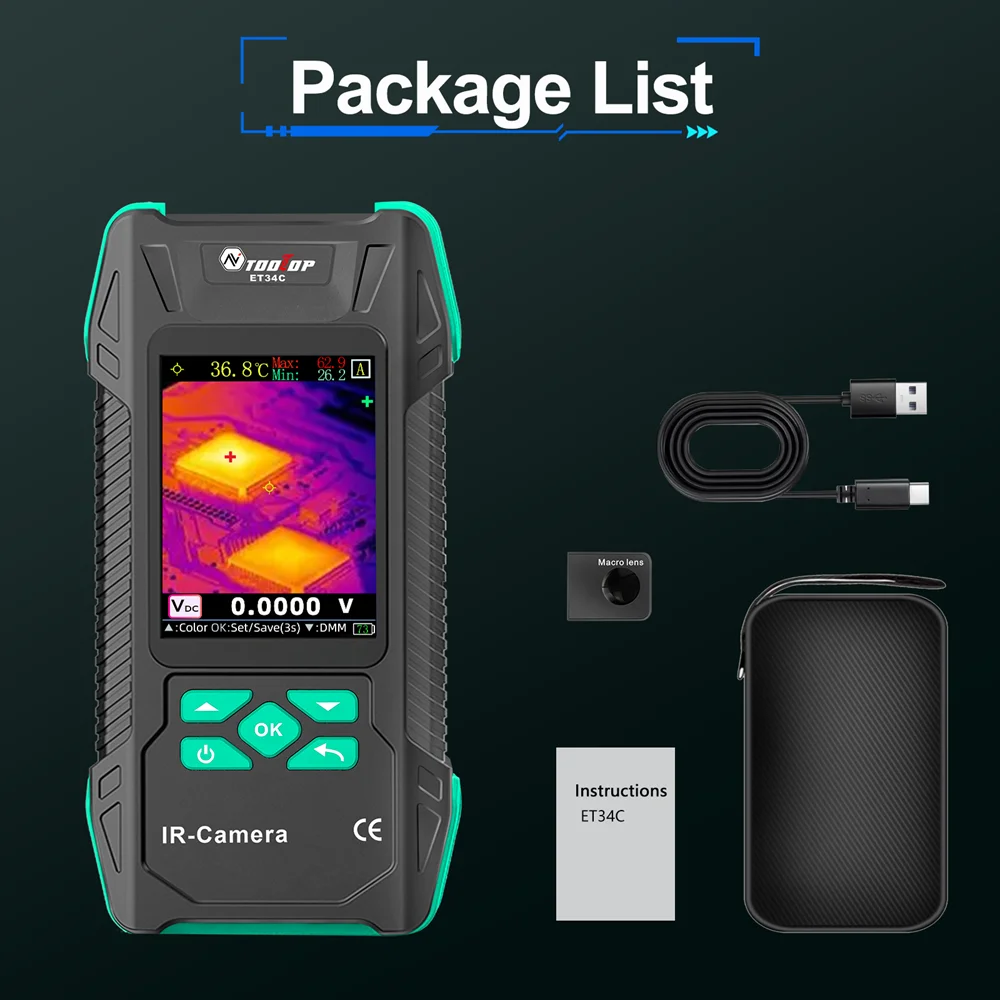 High Precision Infrared Thermal Imager ISR 240*240 Thermal Imaging Camera Magnetic Macro Lens for PCB Circuit HVAC Pipe Inspect