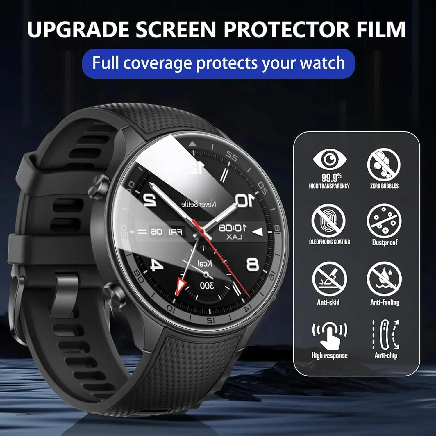 Premium Full Coverage Tempered Glass Screen Protector for Smartwatches – Ultimate Protection Film