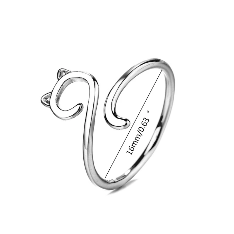 Y1UE Adjustable Open Rings for Women Dainty Long Tail Finger Ring Knitting Crocheting Joint Ring Jewelry Ornament 6