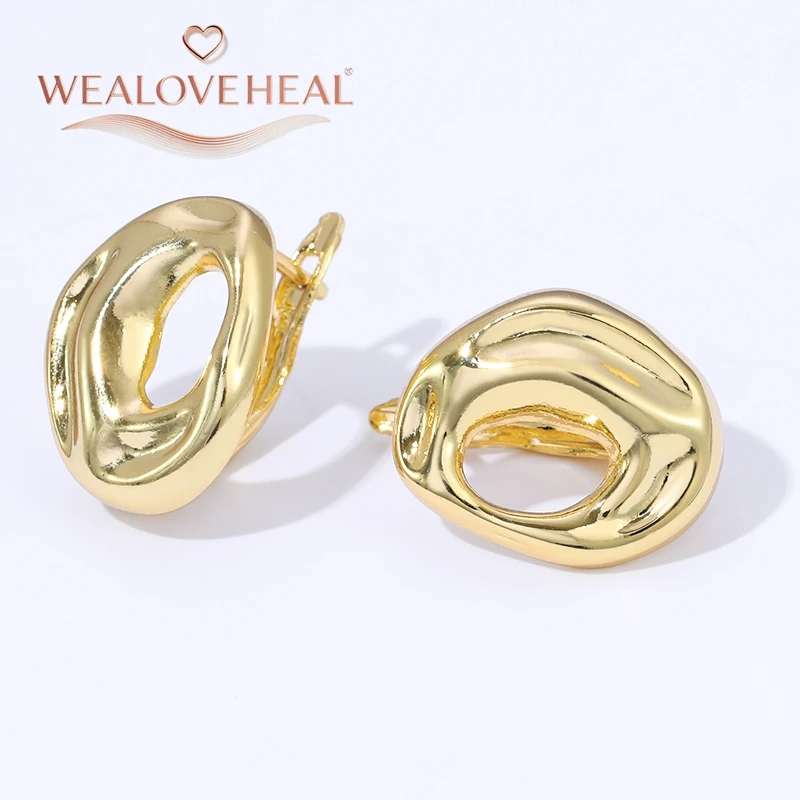Unregelmäßige Ohrringhaken aus 18 Karat vergoldetem Messing mit Hebelrückseite, offene Schleifenfassung für DIY-Ohrring-Clips, Verschluss, Schmuckherstellung – Detail 19