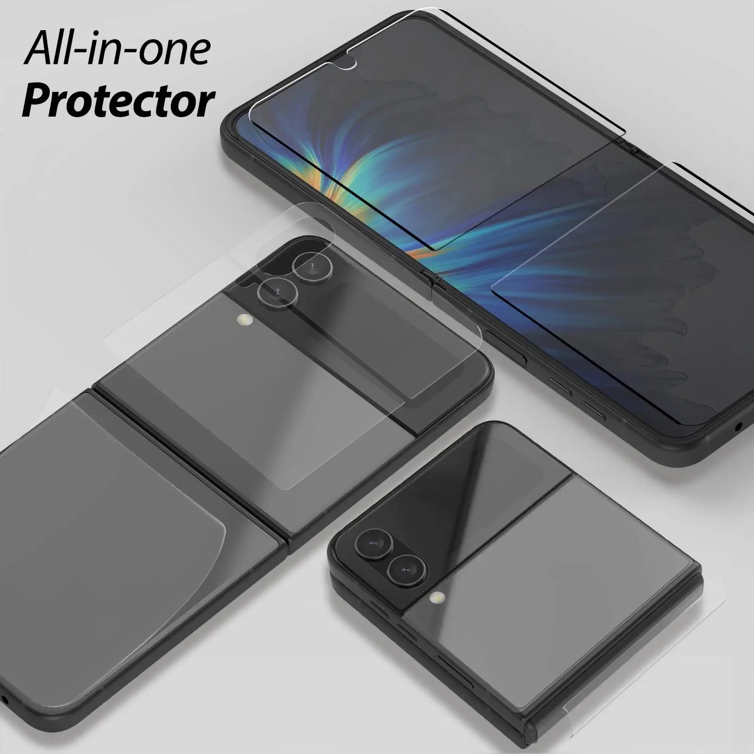 2pcs for Galaxy Z Flip 4 2022, Full Coverage Tempered Inner Glass [Easy Install] by Whitestone for Samsung Galaxy- 1pck