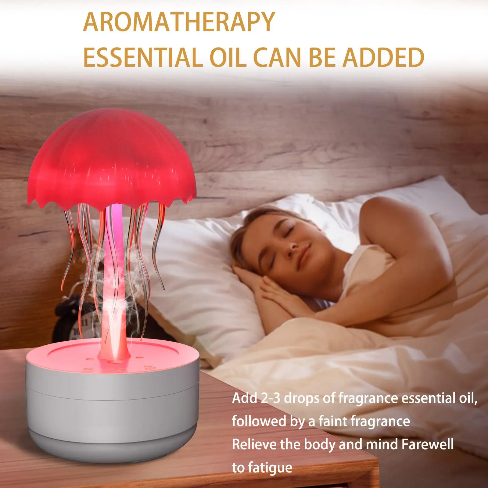 Jellyfish Humidifier USB Air Humidifier Aroma Diffuser Purifier Mist Sprayer Essential Colorful Rotation Night Light For Bedroom 2