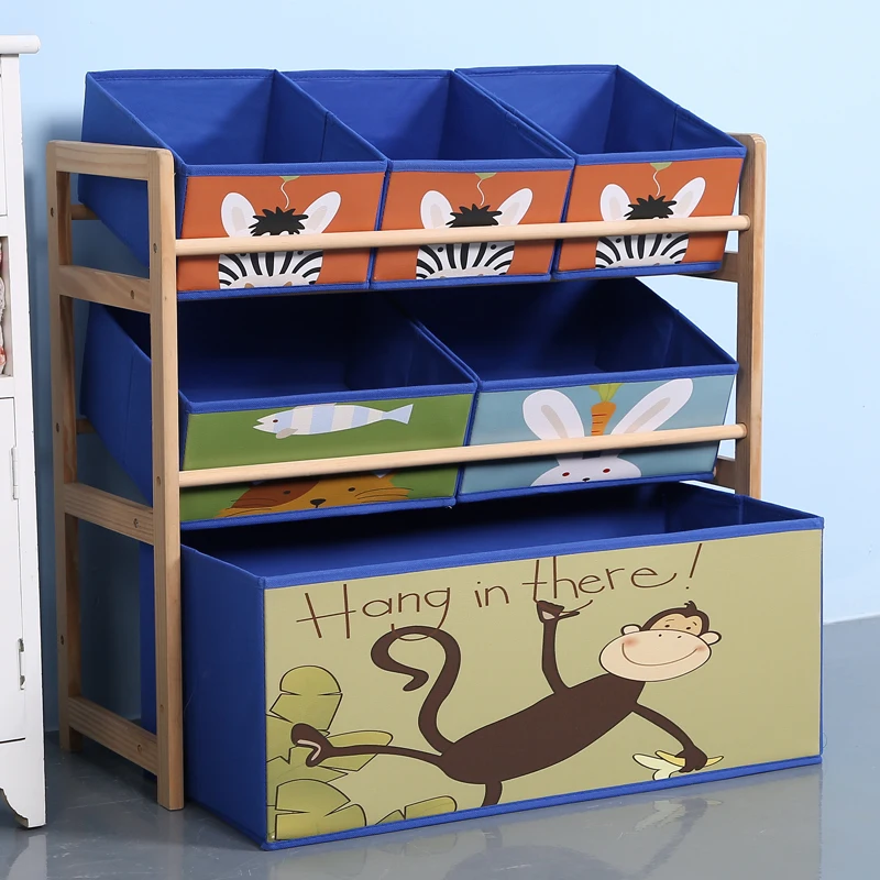 Solid wood toy shelf toy storage rack box finishing rack children's cabinet household storage artifact drawer CL1201