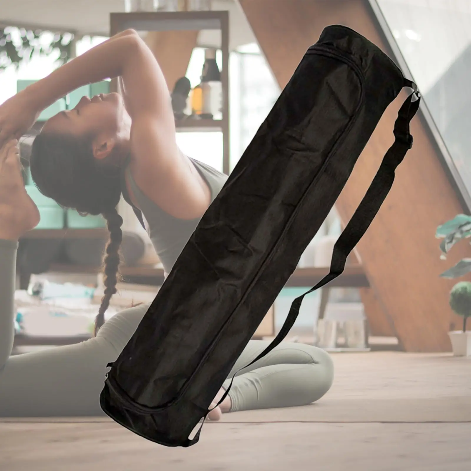 Women Men Yoga Mat Zip Gym Bag Waterproof Oxford Cloth Yoga Mat Carrier Holder
