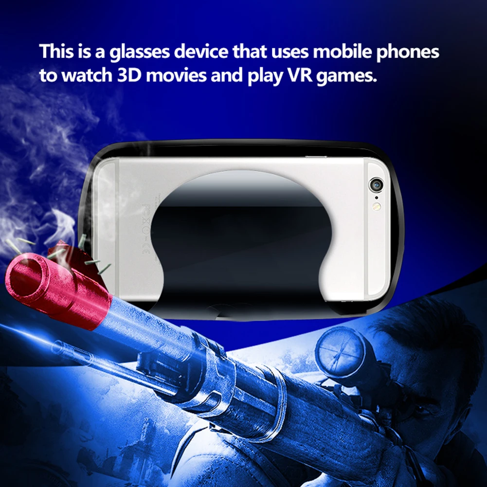 VRGPro+ 3D Blu-ray VR Headset Smart Glasses Helmet for Smartphones Cell Phone Mobile 5-7 Inch Lenses Binoculars with Controllers
