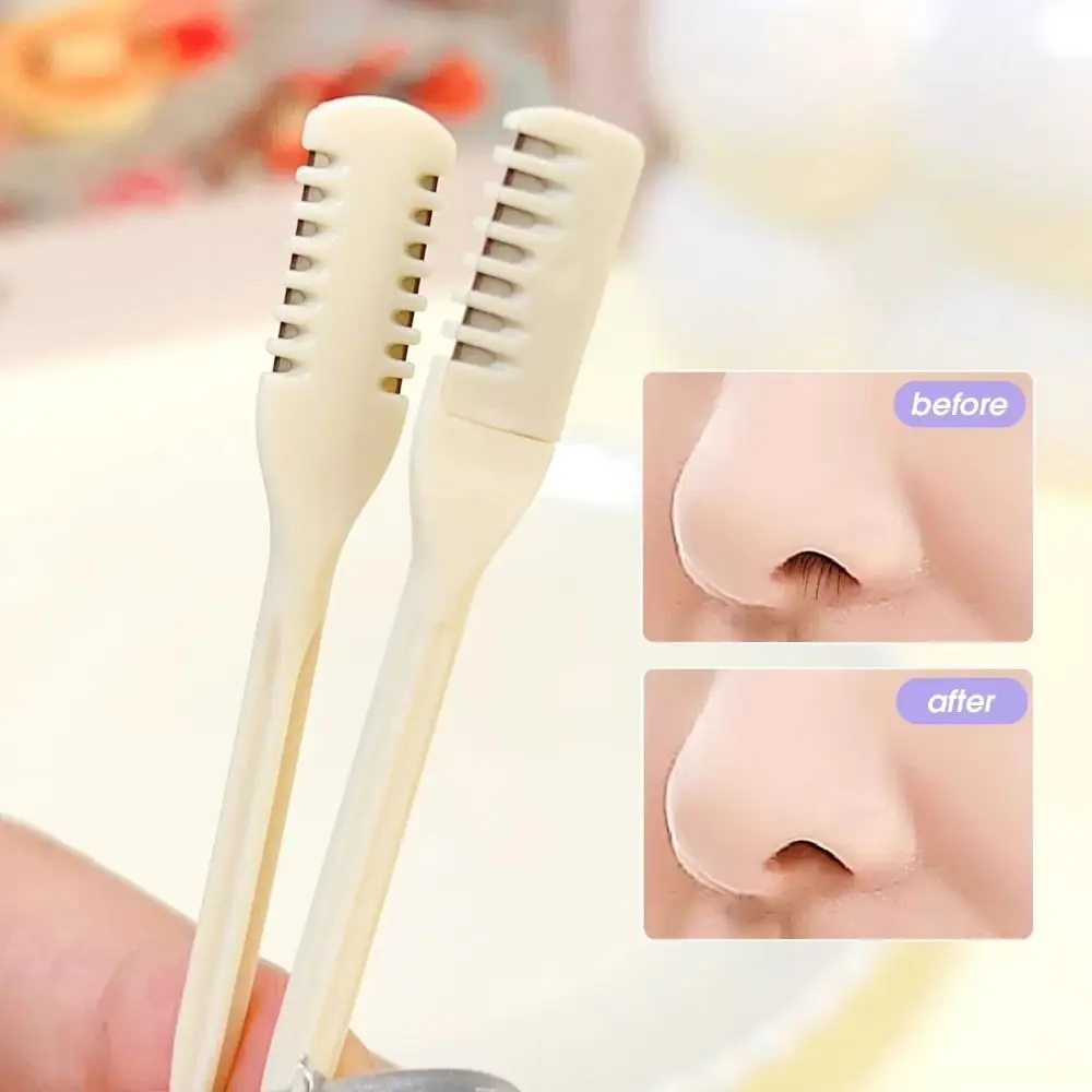 5개/10개입 양면 코털 제거기 휴대용 360도 콧구멍 청소 트리머 재사용 가능한 코털 제거기 여성 및 남성용