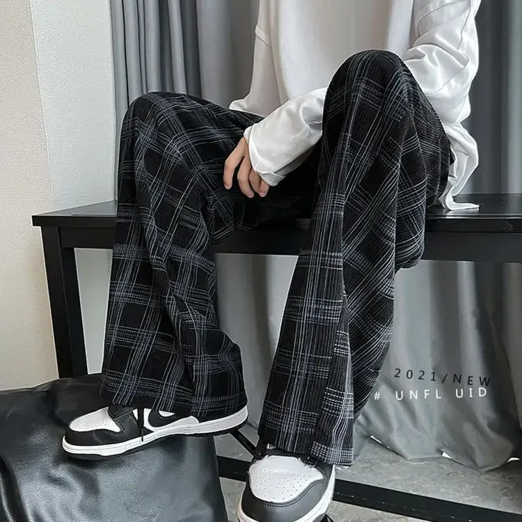 thumbnail image 1 of Pantalones casuales holgados para hombre, pantalones holgados, rectos, recortados, largos, Y2k, de alta calidad, talla grande, ropa original, nueva en Xxxl, 1 of 5