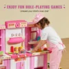 VEVOR Kitchen Cooking Toys for Kids 74 PCS  Chef Playset with Sounds & Lights Ages 3+ Children's Play House Toddlers Kitchenware 6