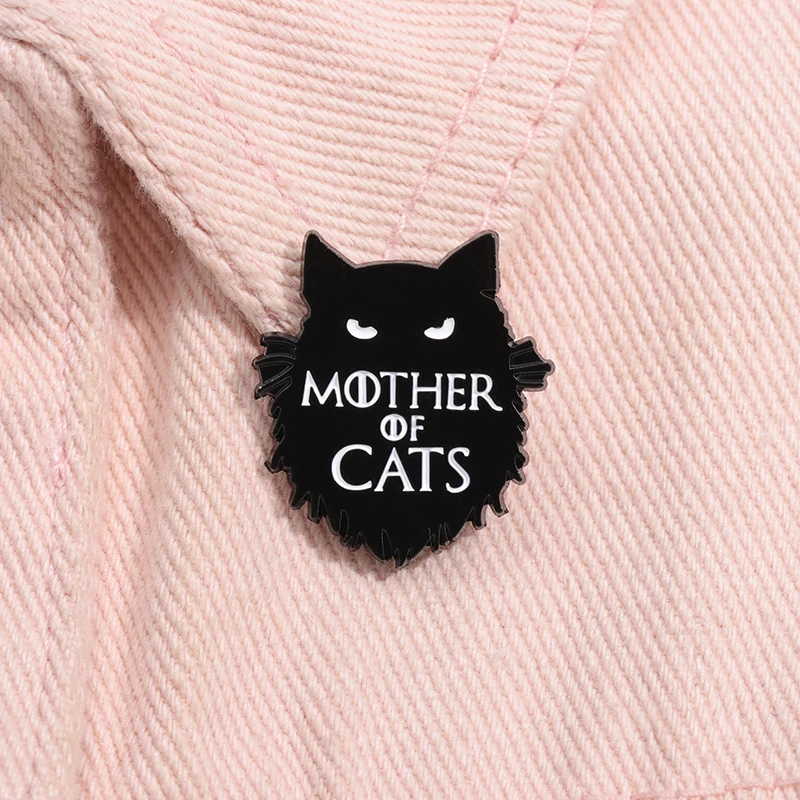Mutter der Katzen Brosche Emaille Pins Custom Eerie Dark Kitten Broschen Kleidung Revers Abzeichen Punk Tier Schmuck Geschenk für Freunde – Detail 9