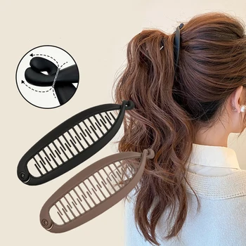 Matte Fish Shaped Hairpin coda di cavallo Banana Hair Clip fascia per le donne accessori per capelli muslimah Clamp Barrettes Headwear 1