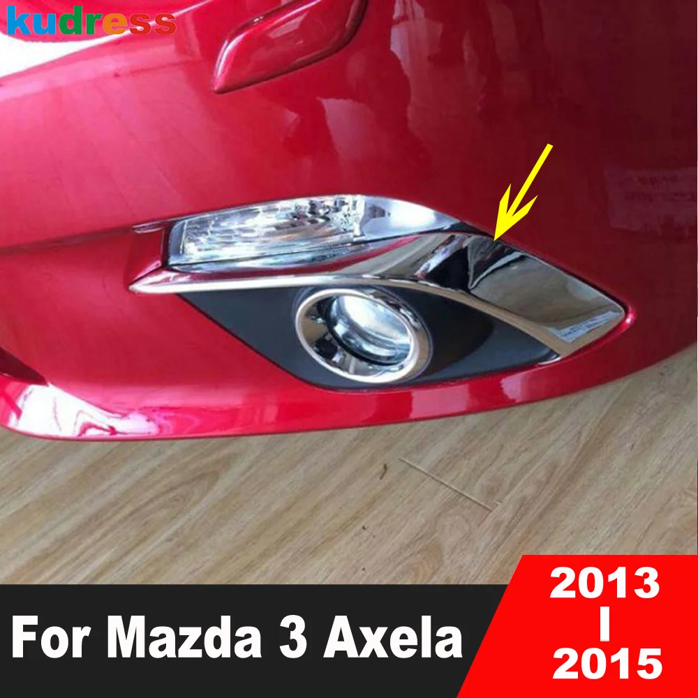 

For Mazda 3 Axela 2013 2014 2015 Chrome Car Front Fog Light Lamp Eyebrow Cover Trim Foglight Eyelid Trims Exterior Accessories
