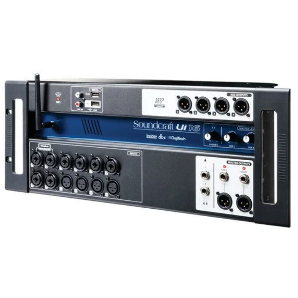 Soundcraft Ui16 16채널 원격 제어 디지털 믹서(12개 프리앰프, Wi-Fi, 4 Aux, 표면 없는 인터페이스, 디지털 효과 포함)