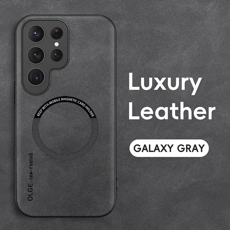OLGE Sheepskin Vintage Magnetic Leather Phone Case with Magsafe Compatibility
