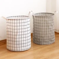 Large Capacity Foldable Laundry Hamper  Home Clothes Toys Storage Basket Laundry Basket Cotton Linen Waterproof Organizer Bucket 2