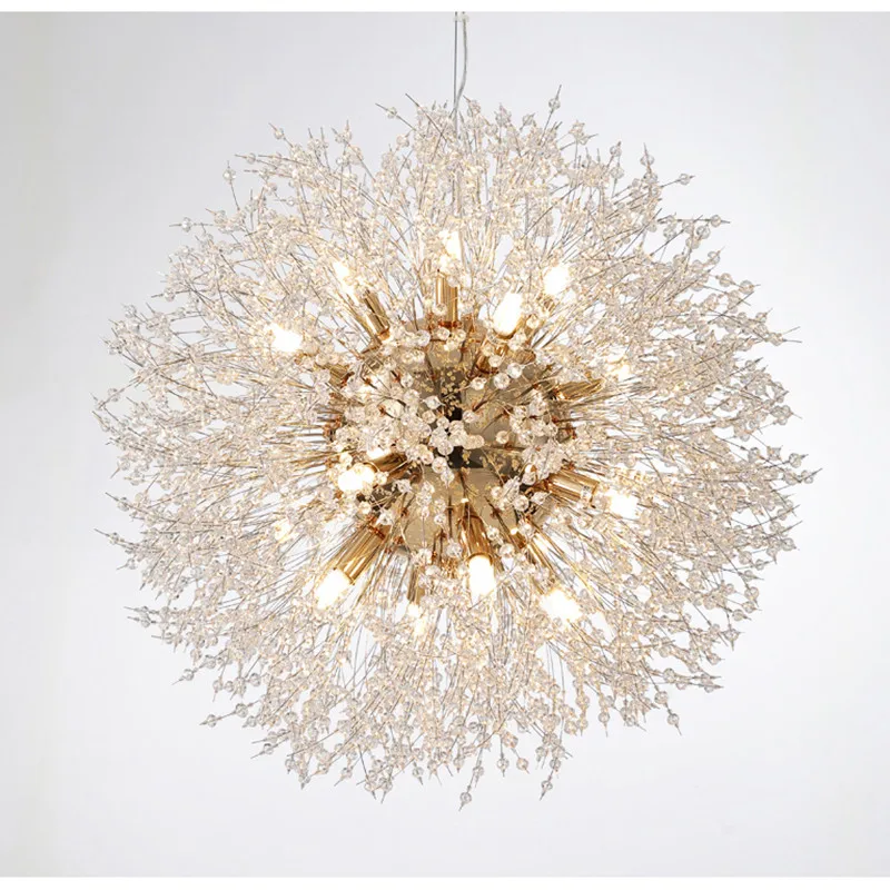 

Nordic Minimalist Creative Wrought Iron Dandelion Chandelier Living Room Bedroom Dining Led Indoor Lighting Fixtures