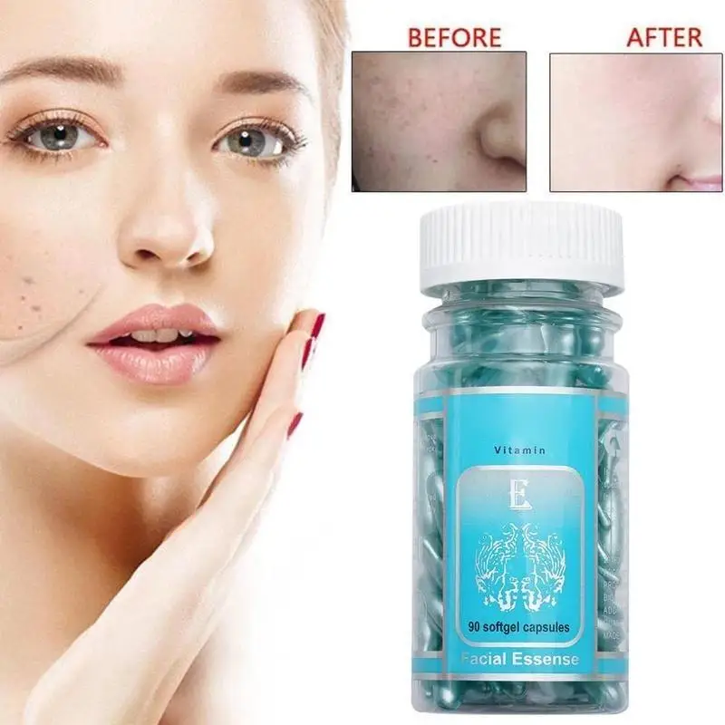 

90 Pcs Aloe Vera Vitamin E Serum Face Care Capsule Cream Repair Ance Scar Anti Aging Moisturizing Whiten Brighten Skin Essence