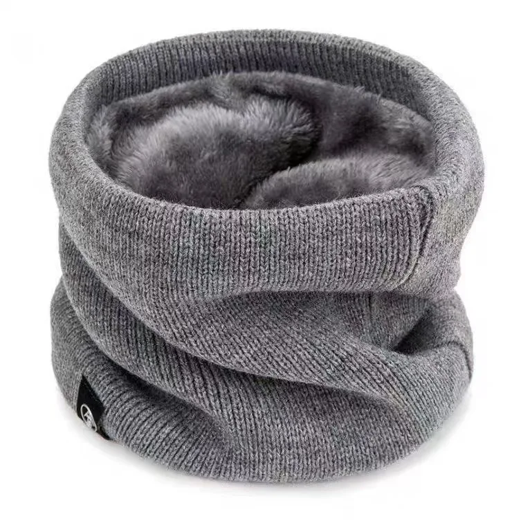 Men's and women's knitted solid color scarf Warm thickened neck scarf Ski mask cold warm Ski hiking bike