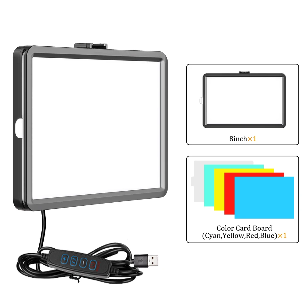 SH 8 inch Photography Dimmable Flat-panel Fill Lamp 3300-5600K LED Video Light For Live Streaming Photo Studio Light Panel 2x4 ceiling light LED Panel Lights