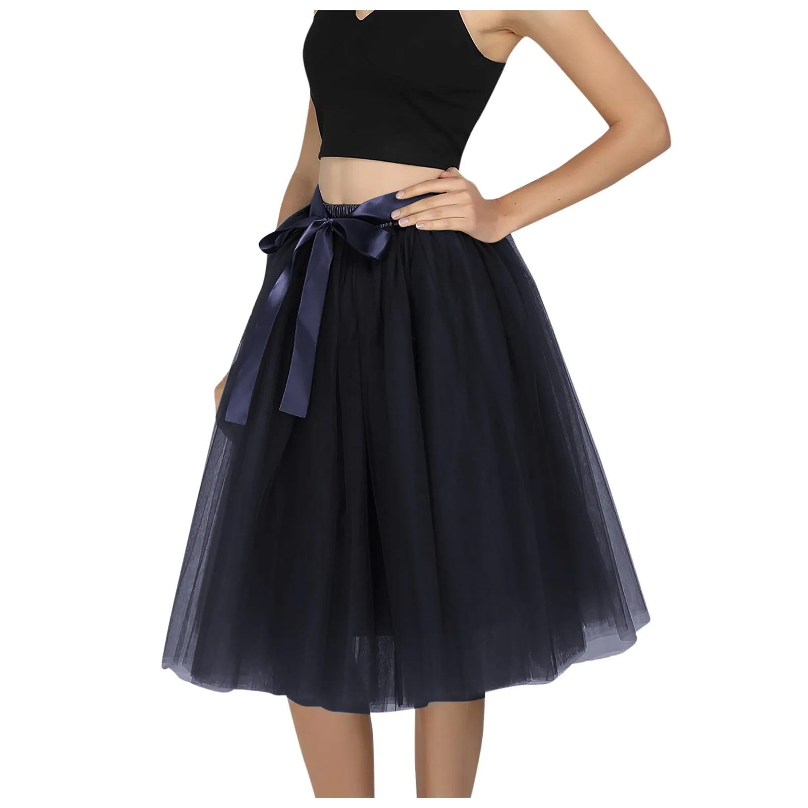 

Long Tulle Skirts For Women Black Gothic Pleated Skirt Casual Korean Fashion Spring Summer Pleated Long Skirt Party Skirts