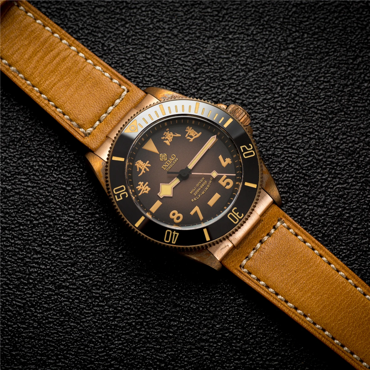 2023 New IPOSE IX&DAO Bronze Vintage Men Automatic Mechanical Watch PT5000 Luxury Sapphire WaterResistant C3 Clock reloj hombre