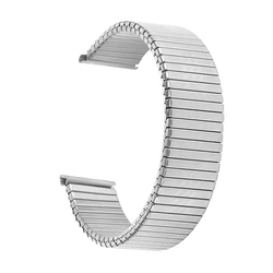 Stainless Steel Expandable Watch Strap Bracelet - Elastic Wristband Accessory - 16mm (Silver)