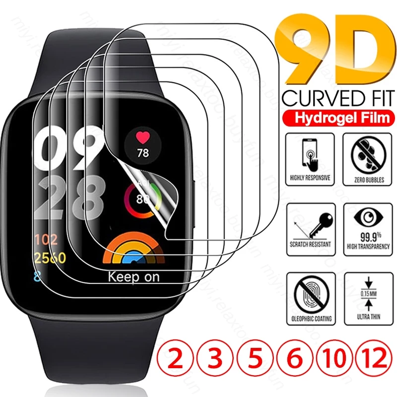 

2-12PCS 9D Curved Soft Hydrogel Film Screen Protector For Redmi Watch 3 Watch3 1.75" Smartwatch Not Glass Readmi Redmy Watch 3