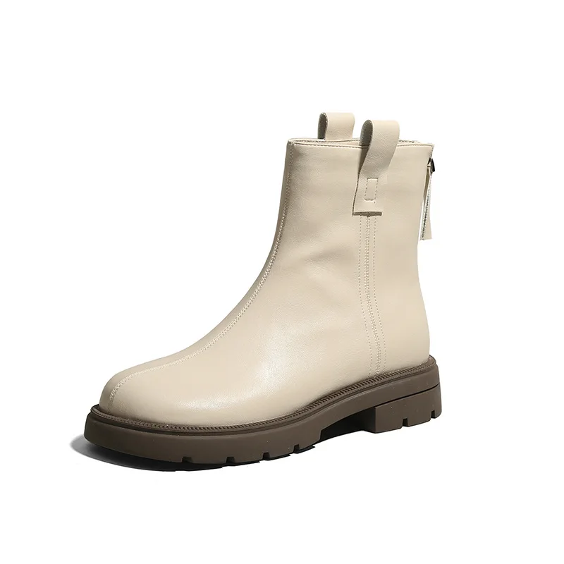 brand Soft-faced Boots 2022 New Trendy Western Style Fashion All-match Thick Heel British Style Autumn Winter Short Boots Women