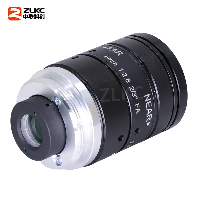 ZLKC 8mm 고정 초점 렌즈 저왜곡 C 마운트 카메라 10MP 고해상도 2/3'' CMOS F2.8 산업용 검사 카메라