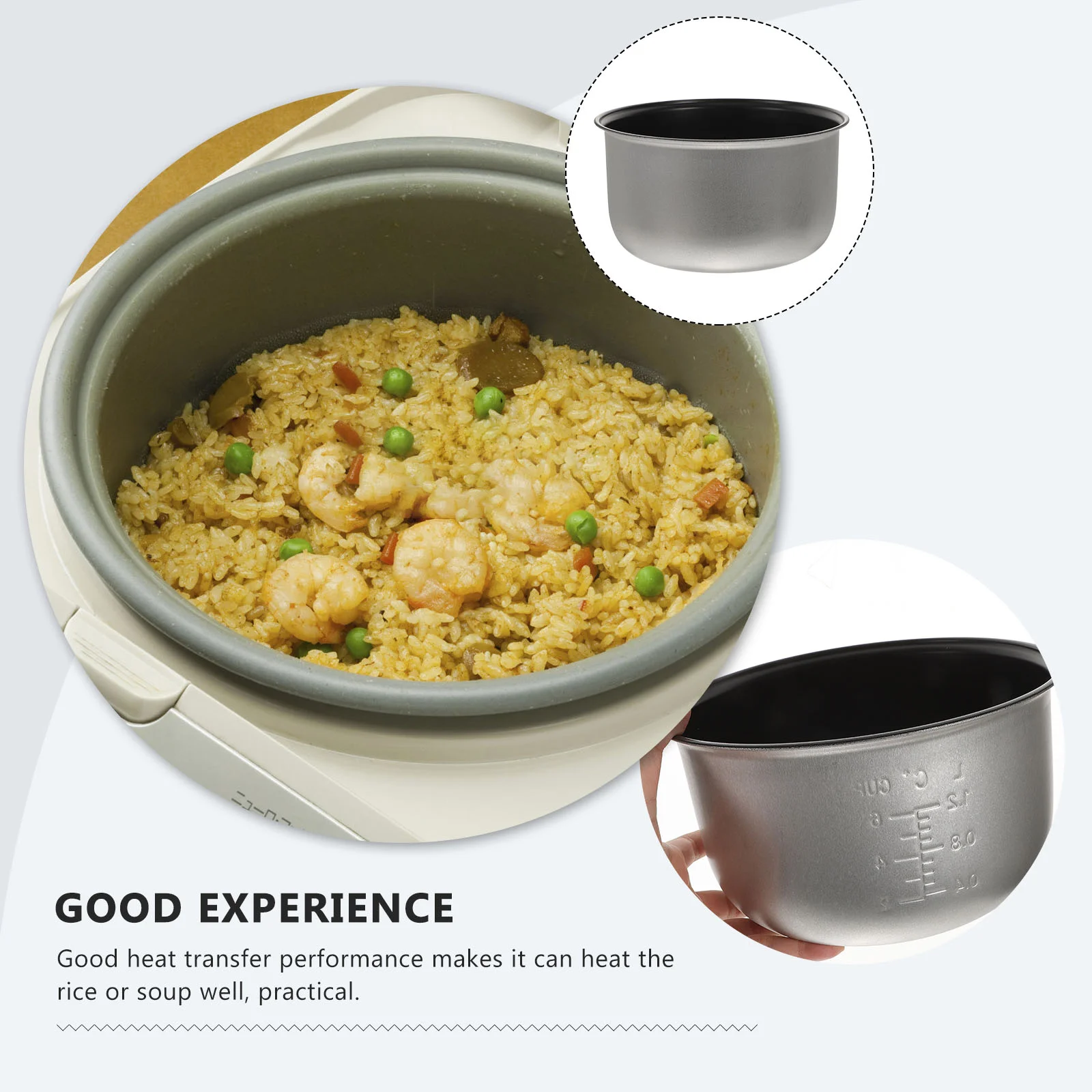 Household Rice Cooker Inner Pot Professional Rice Cooker Pot Electric Cooker Accessory, Size: 21x21x11CM