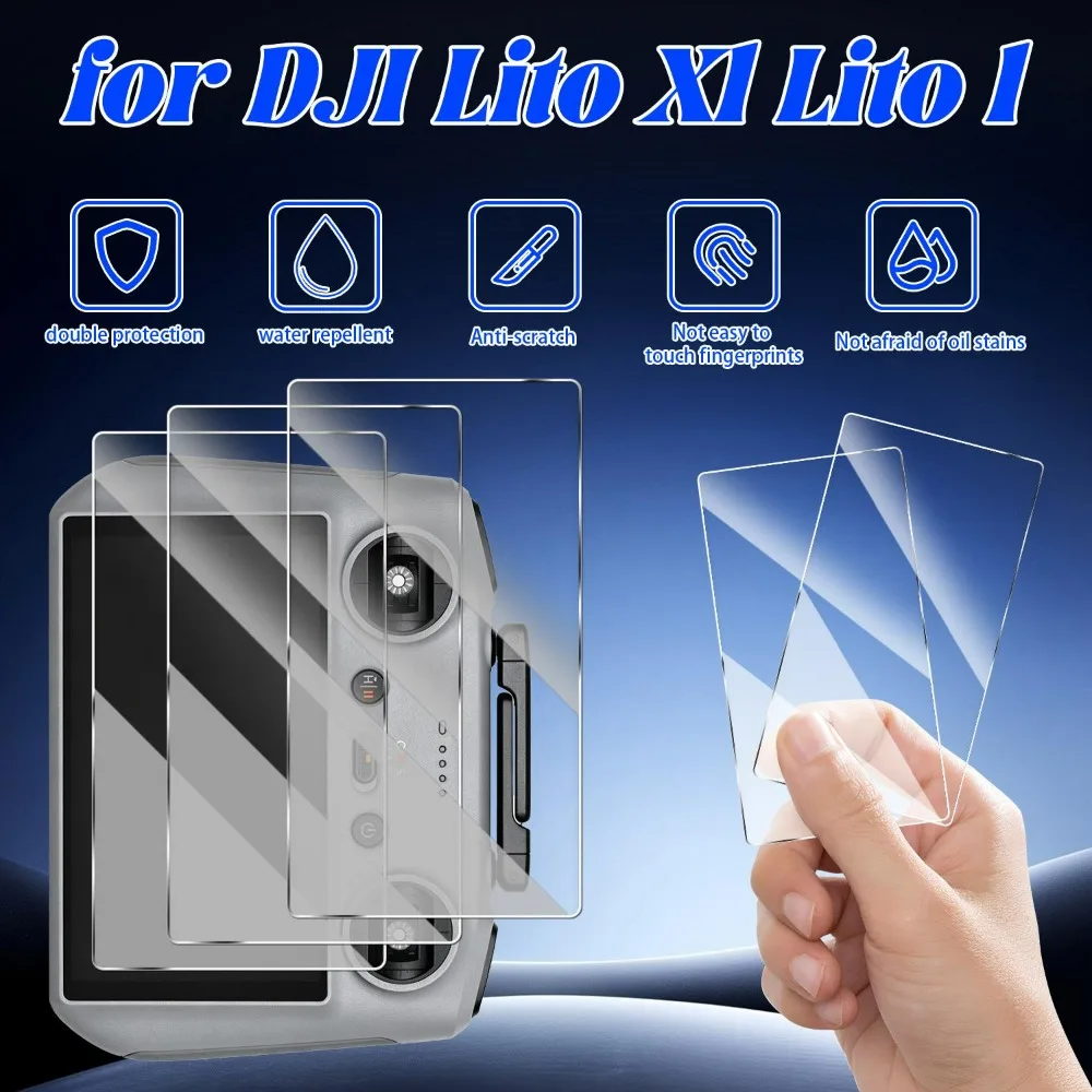 DJI Lito X1 HD용 1-3개 9H 경도 강화 유리 DJI Lito 1/X1용 투명 유리 화면 보호기 긁힘 방지 보호 필름