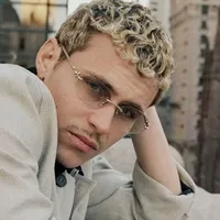 Nouveau y2k Vintage sans monture ovale lunettes de soleil femmes pour hommes marque de luxe concepteur lunettes de soleil Punk populaire boule de métal Sexy lunettes 4