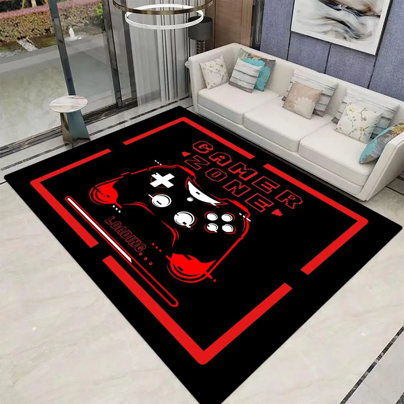 Modern Cartoon Video Game Controller Printed Carpet for Living Room Gamer Gaming Floor Mat Bedroom Bedside Sofa Table Area Rug 2