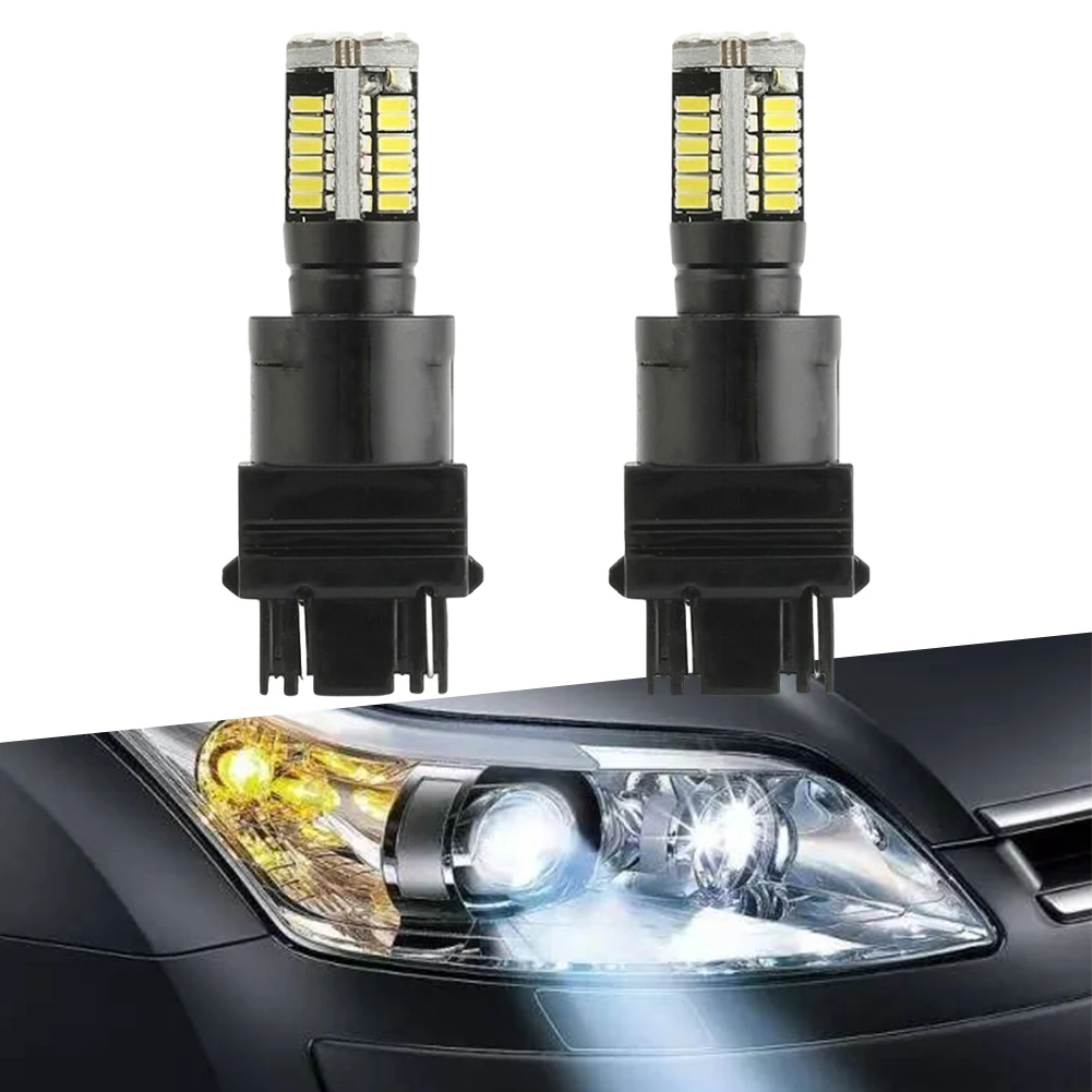 

2pcs 3157 Car White LED Daytime Running Light DRL Bulbs For GMC Sierra 1500 2500 HD 99-06 12V-24V DC Aluminum Alloy Fog Lights