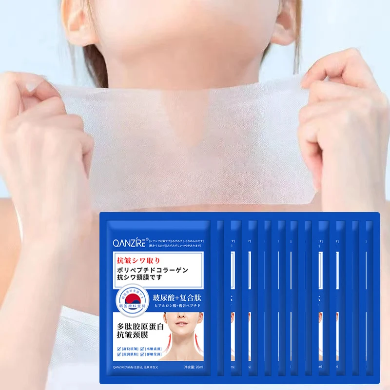 10pcs Hyaluronic Acid Firming Neck Mask Moisturizing skincare Collagen Necks Brightening Masks Korean Skin Care