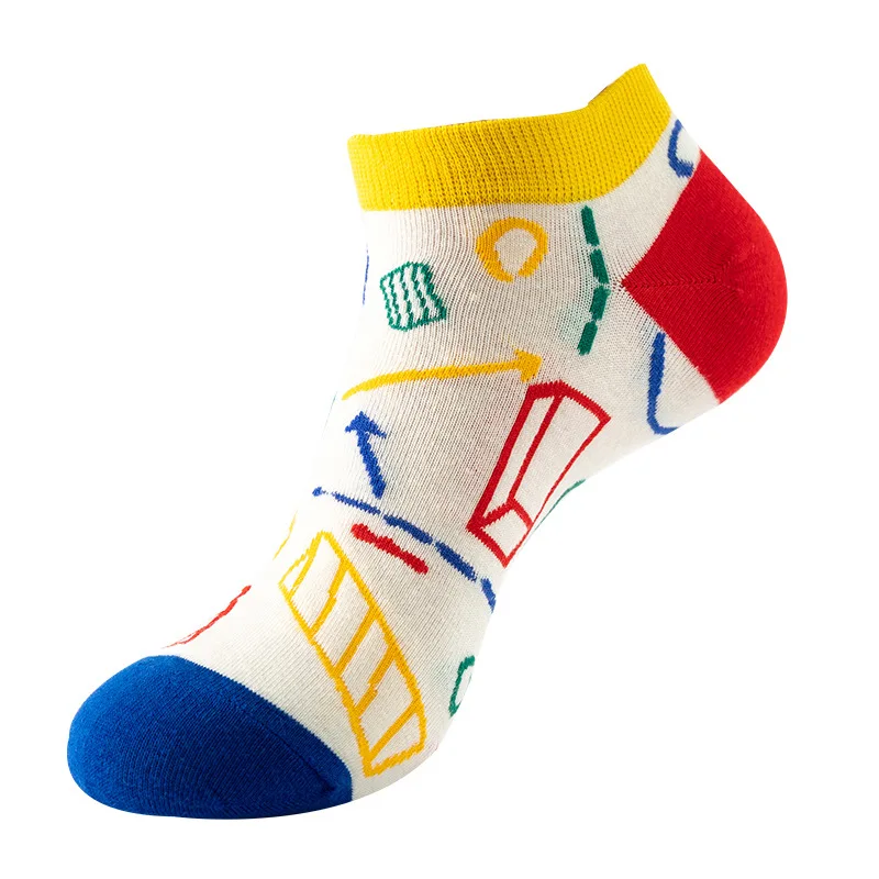 Men's Novelty High-Quality Geometric Fruit and Sushi Patterned Fashion Socks