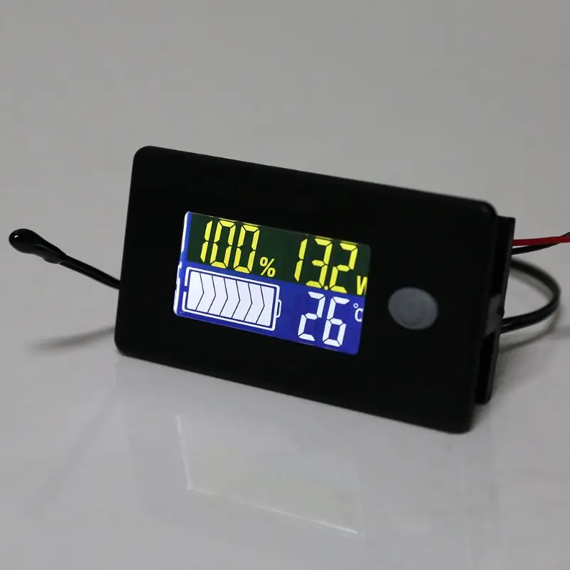 Indicateur LCD Battery Capacity Voltage Meter with Alarm and External  Temperature Sensor HS-03Y