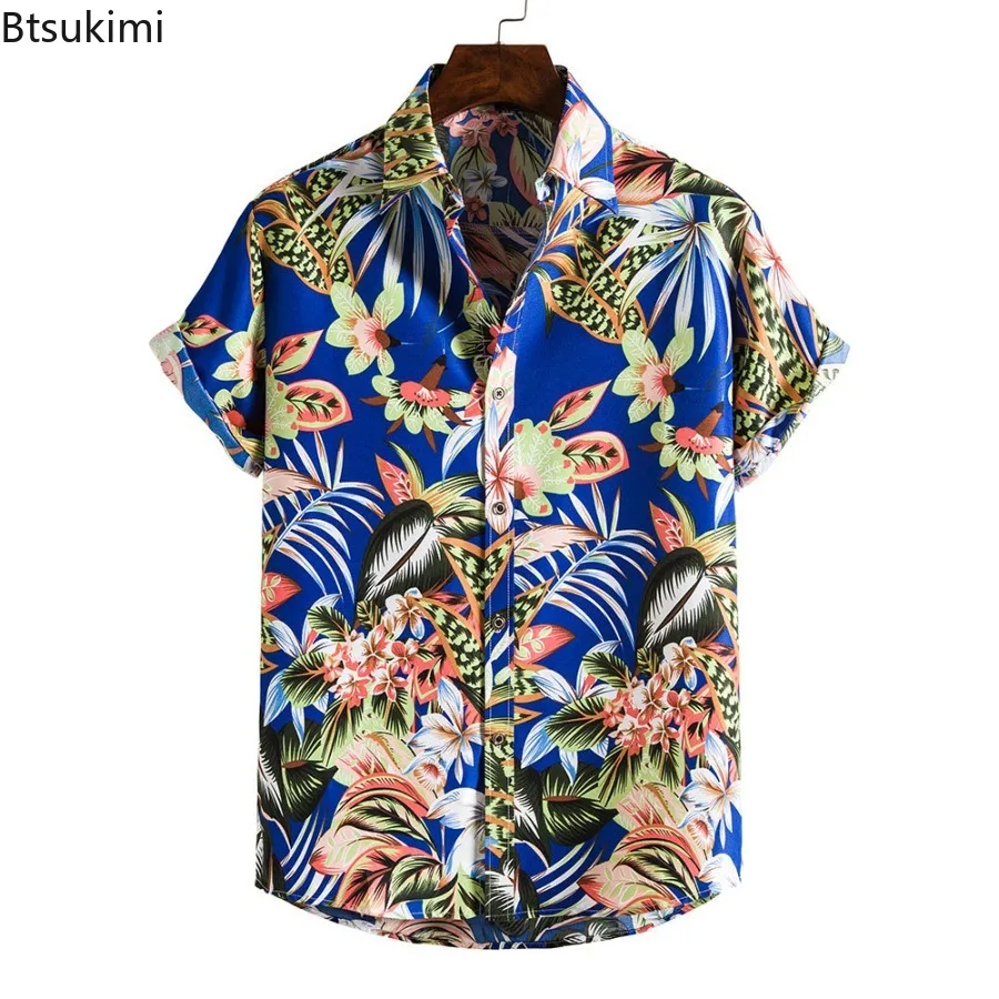 New Men's Hawaiian Style Short Sleeve Shirts Summer Social Printed Breathable Tops Trend Vintage Casual Oversize Shirts for Men