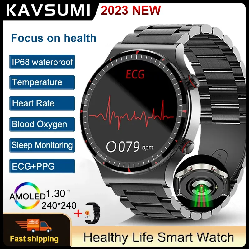 

2024 New Accurate Measure ECG+PPG Smart Watch Men Full Touch Screen Sport Fitness Watches Bluetooth For Android ios Smartwatch