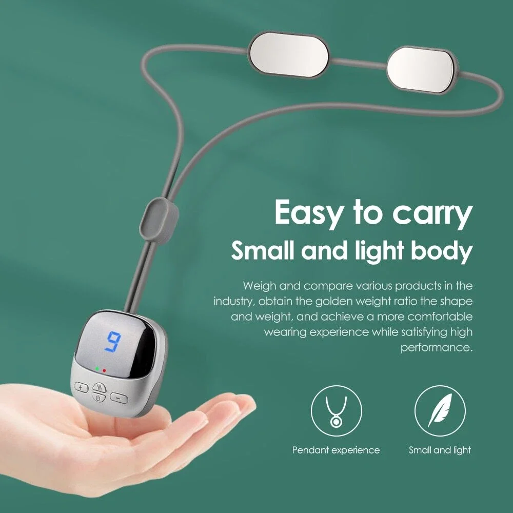 Masajeador Inteligente para Cuello con EMS y TENS Eléctricos, Collar Protector Cervical con Compresa Caliente para Relaj
