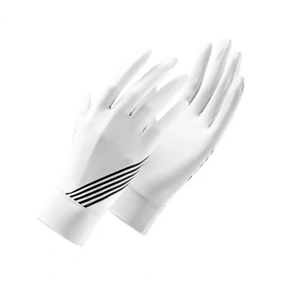 1 Pair riding gloves non-slip wear-resistant breathable lightweight stretchy anti-ultraviolet one size sunscreen ice silk thin