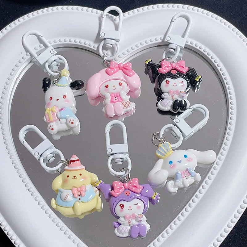 

Sanrio Anime Resin Keychain Cartoon Cinnamon Dog Kuromi Melody Bag Earphone Case Pendant Hanging Jewelry Gift Cute Accessories