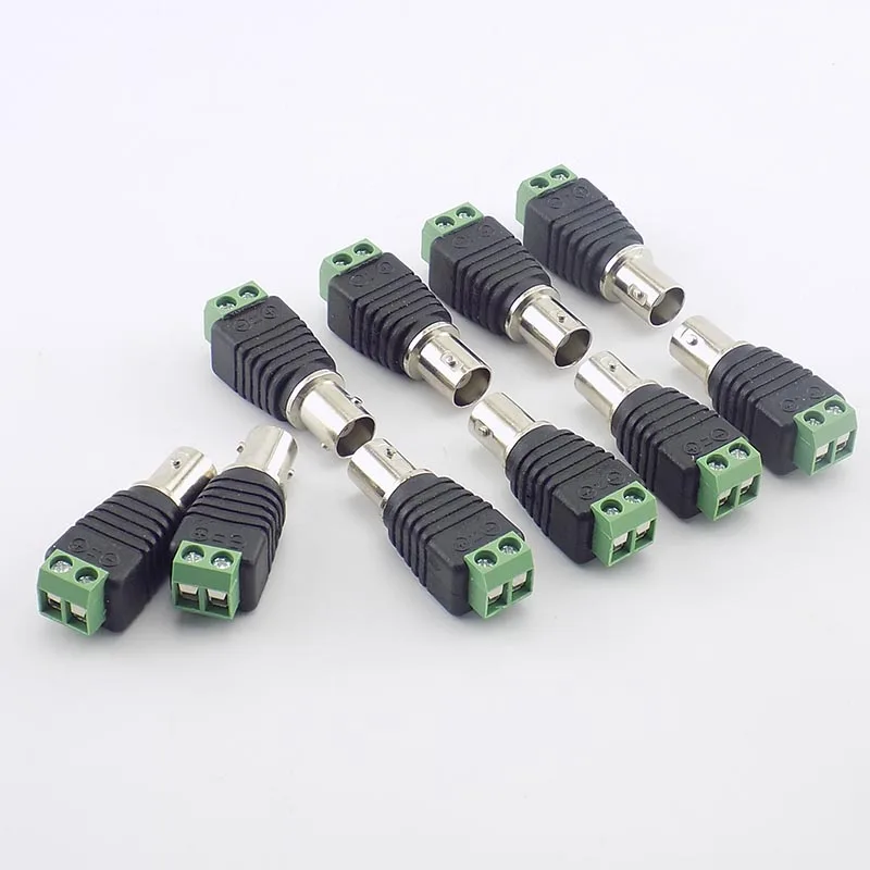 

10pcs 12v Bnc Female Jack Adapter Plug Video Balun Converter Bnc Connector For Led Strip Light Dvr Cctv Camera Power