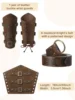 4 Pcs Halloween Men's Renaissance Costume Set Medieval Pirate Shirt Ankle Banded Pants Viking Belt Accessories 3