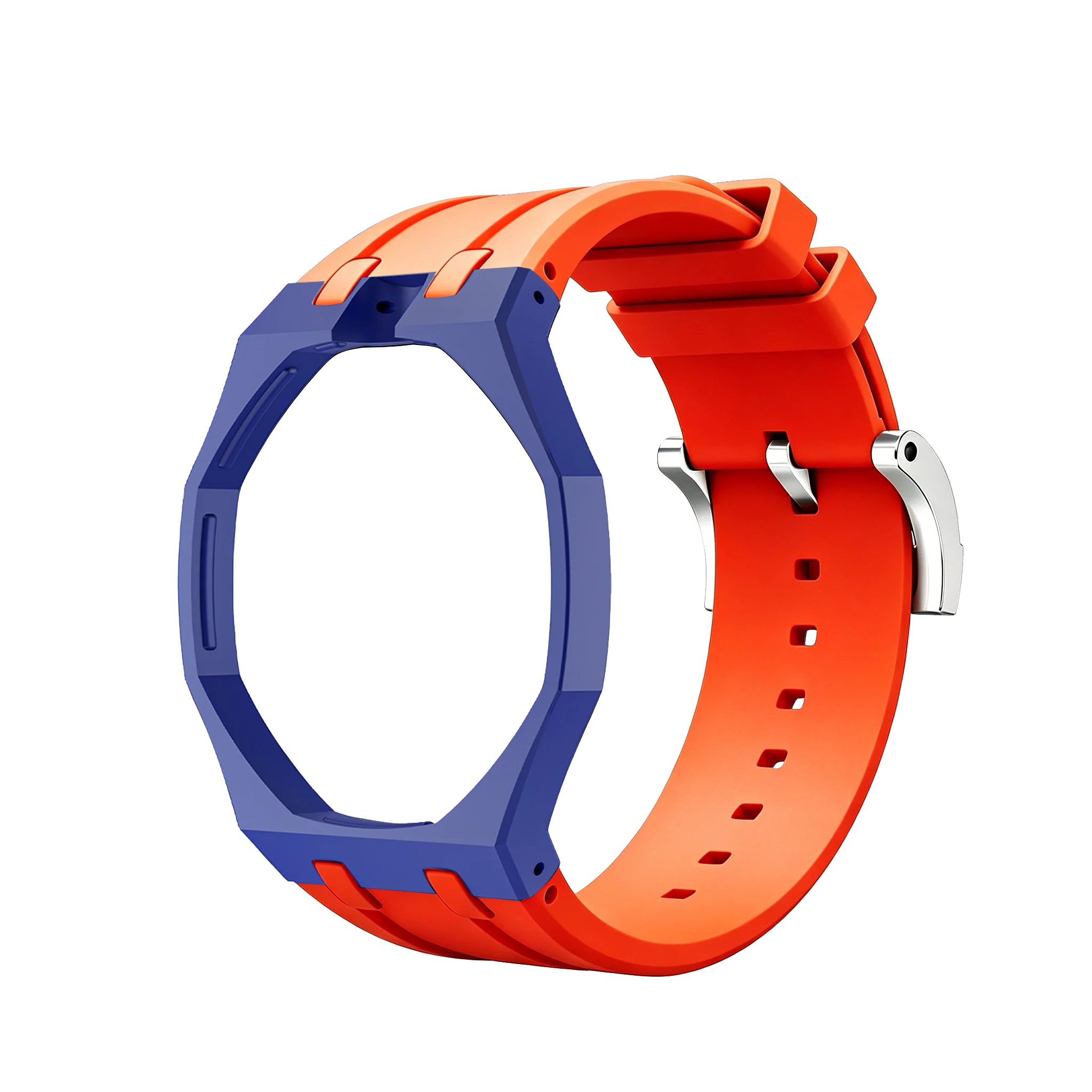 2in1 Bioceramic Case&Silicone Strap For Swatch x AP Royal pop Pocket watch bands Modification kit integrated Silicone Wirstband
