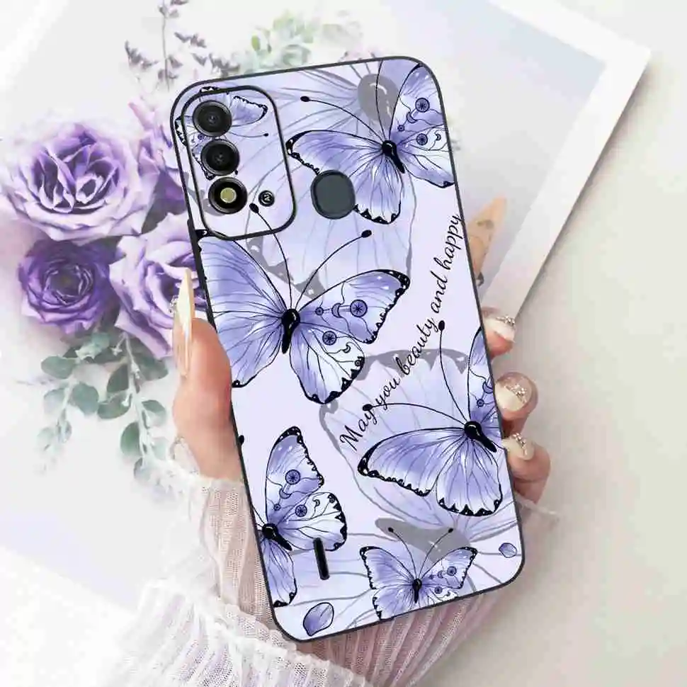Colorful Cartoon Design Soft TPU Shockproof Black Phone Case Bumper Cover